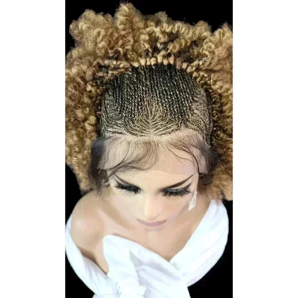 Braided wigs 100% handmade, short afro wig, stunning, colored Wig Mixt NWT short - Picture 5 of 15